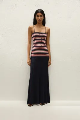 Doris Maxi Dress in Cila Stripe Navy
