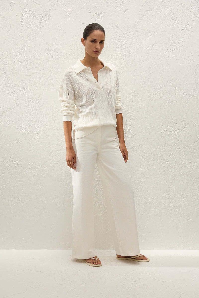 Ondina Polo in Pointelle Vintage White