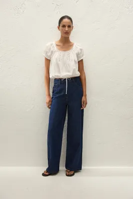 Gabi Top in Fernanda Lace Antique White