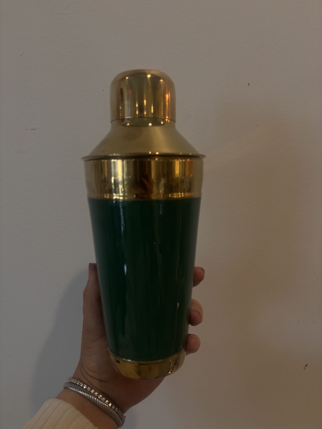 green cocktail shaker