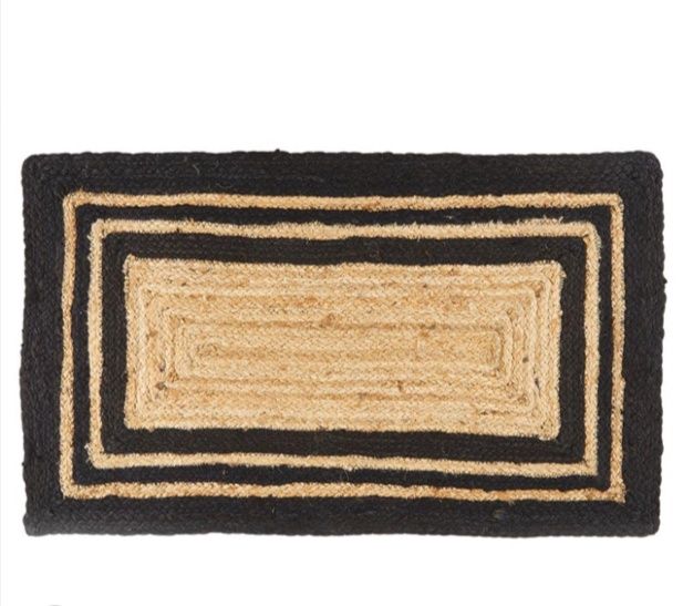 jute rug natural/black