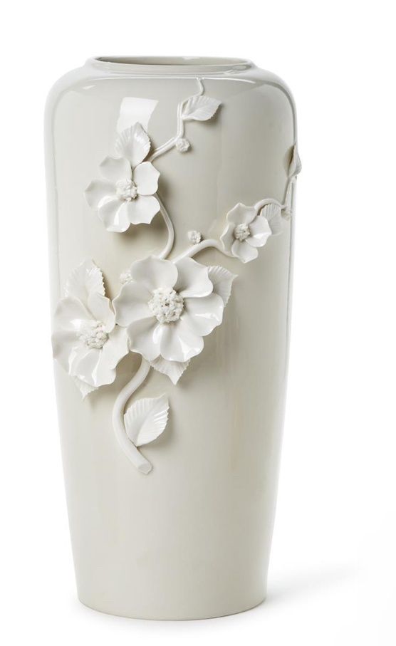 sculpted flowers vase large
