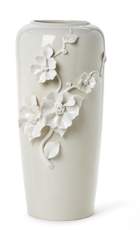 sculpted flowers vase large