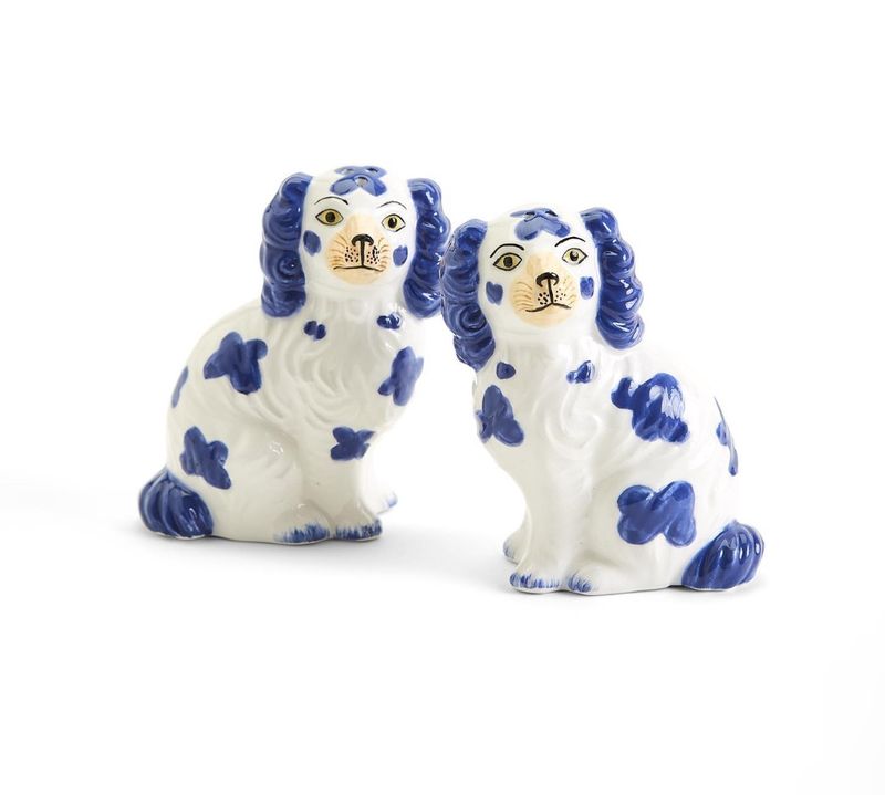 blue dog salt and pepper shakers