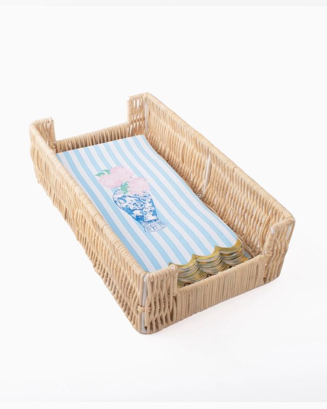 natural rattan guest towel tray
