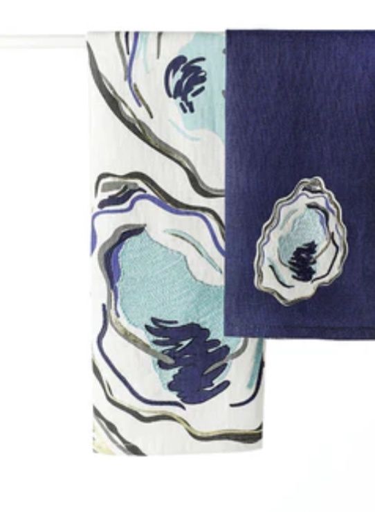Oyster print large hand towel