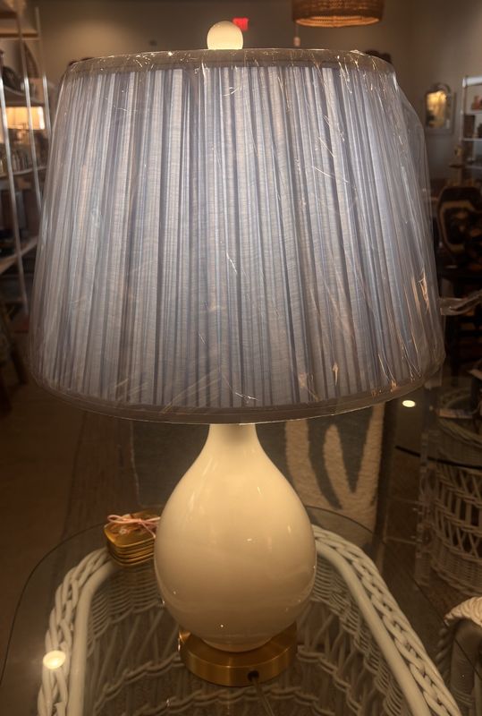 Porcelain lamp w/ custom shade