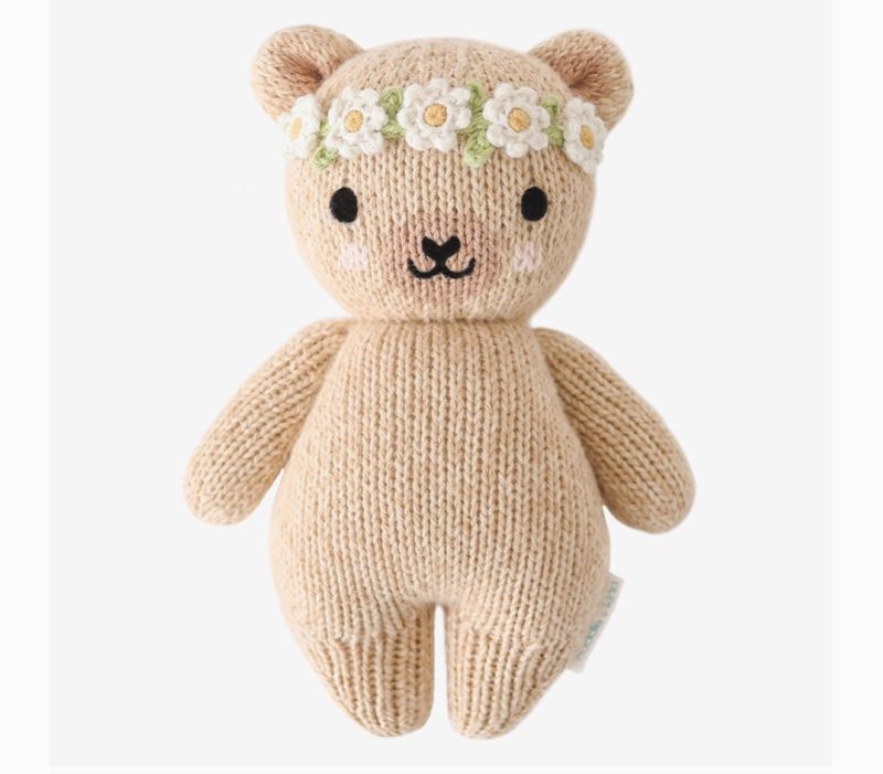 Baby honey bear (ivory floral)