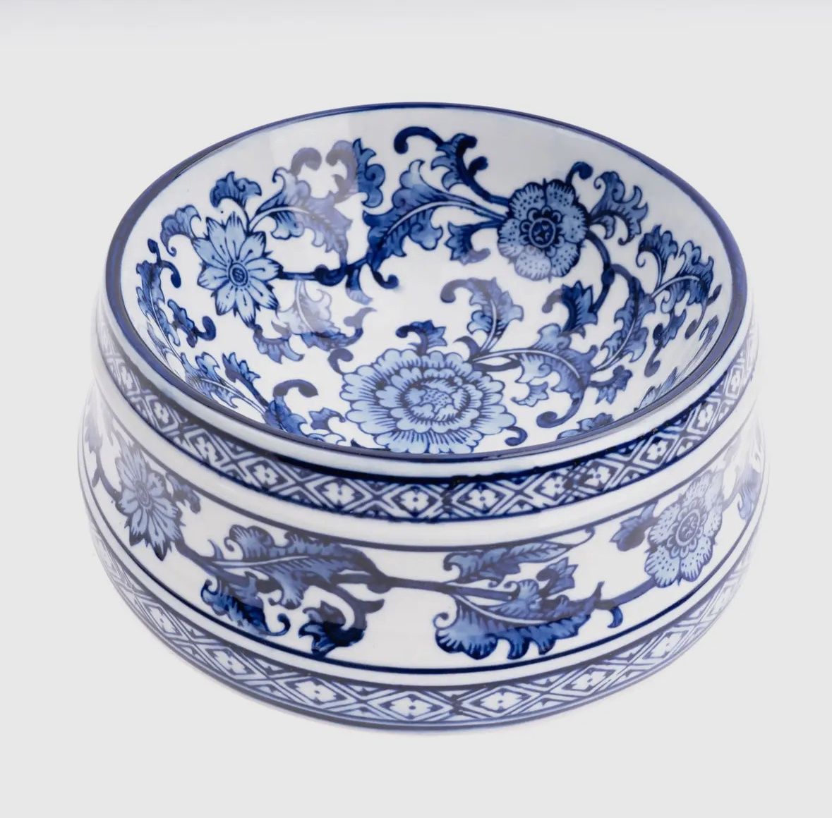 chinoiserie large dog bowl
