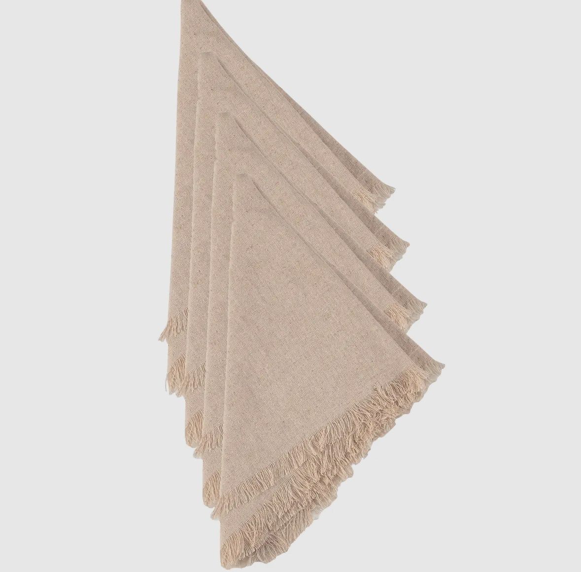 Natural Fringe Napkin Set of Four