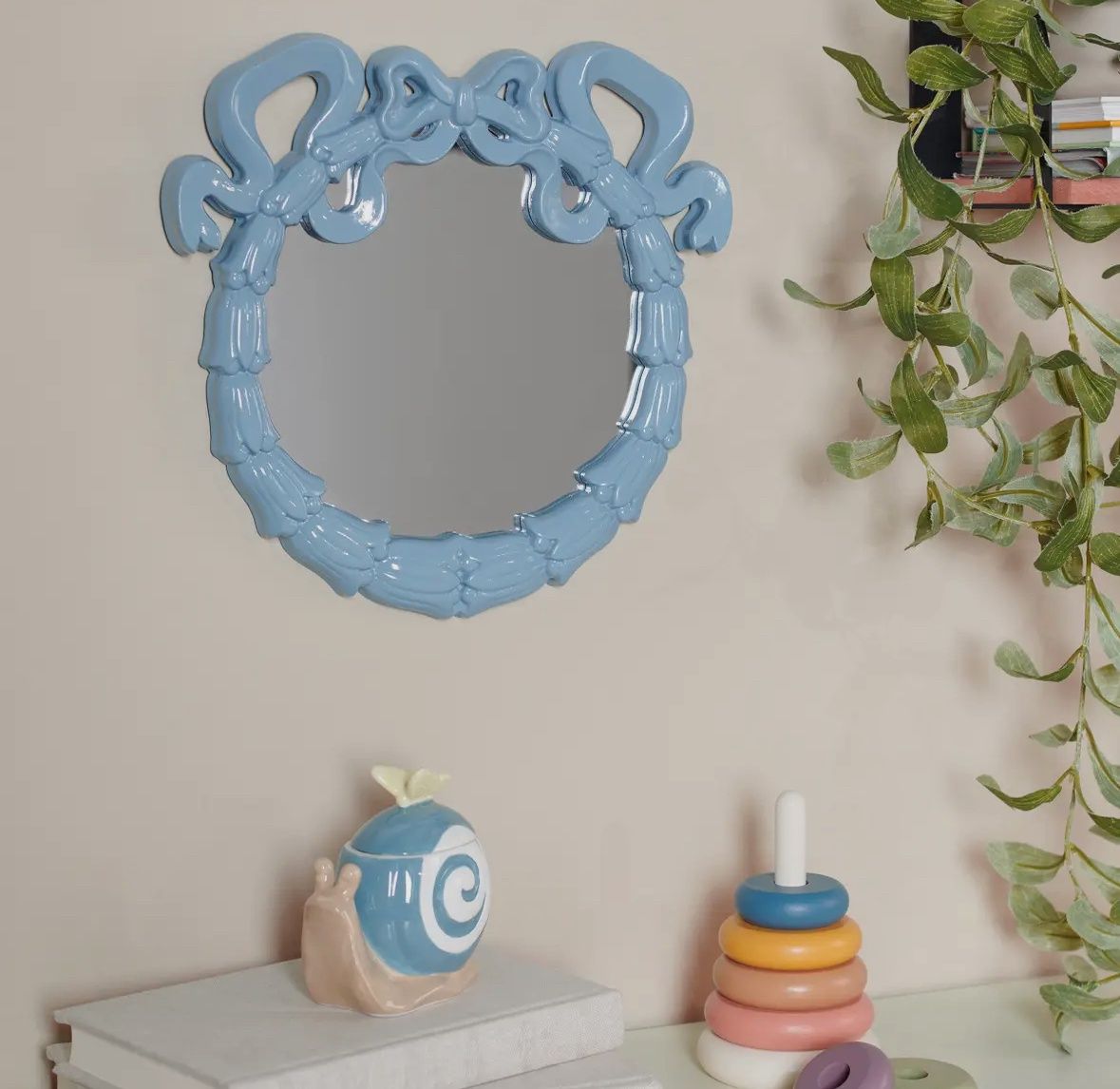 Baby Bow Blue Mirror