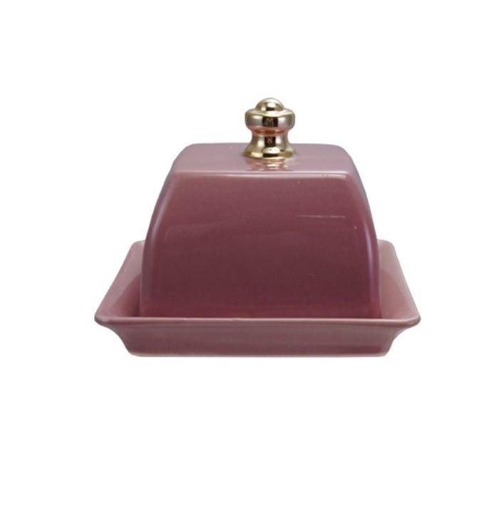 mauve butter dish