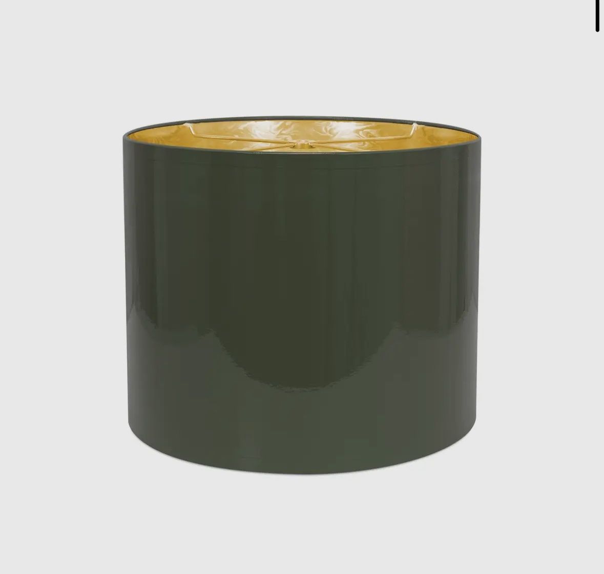 12x10 laquered shade dark green/gold lining