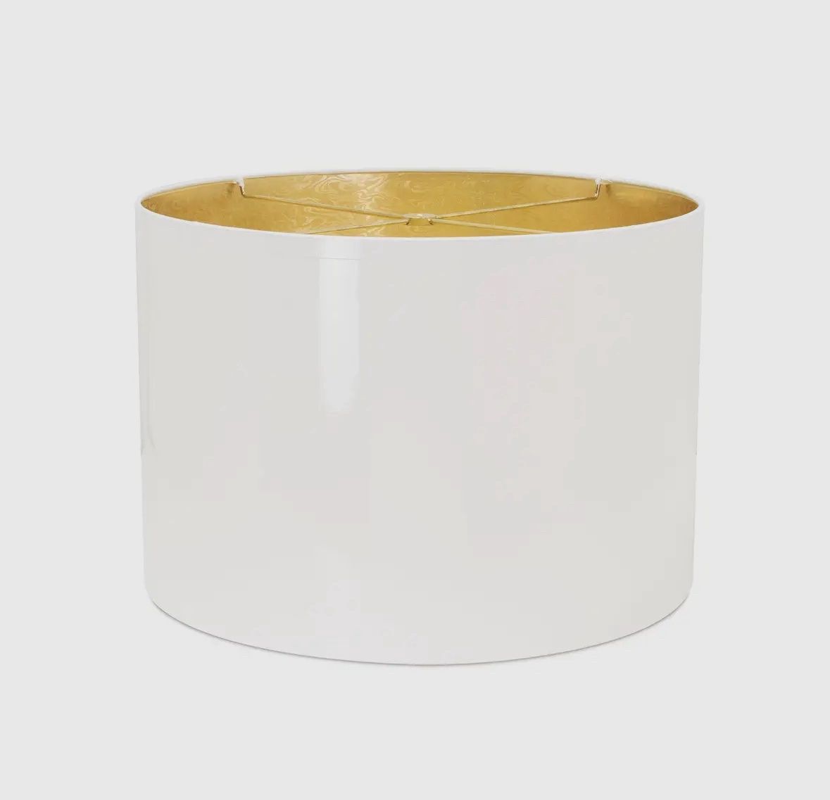 16x16x11" white lacquer shade/gold lining