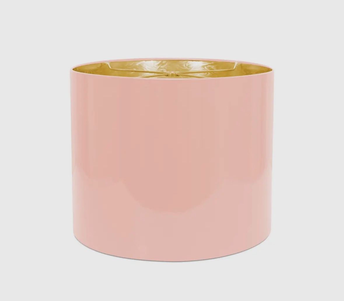 12x10 laquered shade seashell pink/gold lining