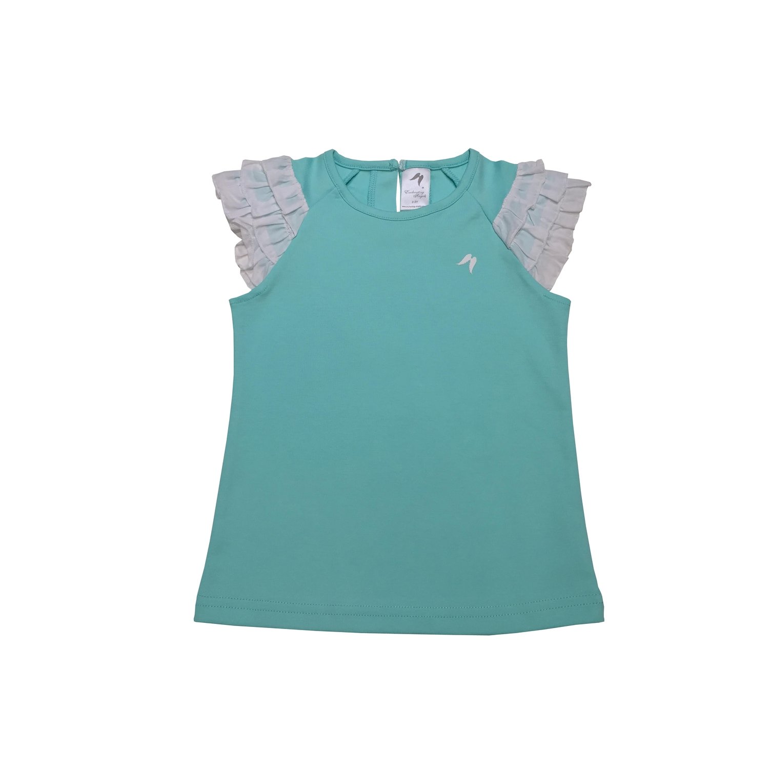 Teal Feather Frill Angel Top