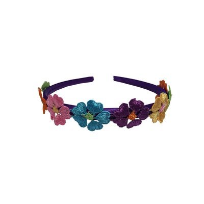 Headband Purple Flowered