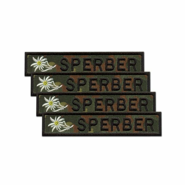 4er Satz BW Namensstreifen Gebirgsjäger, Fleckt.