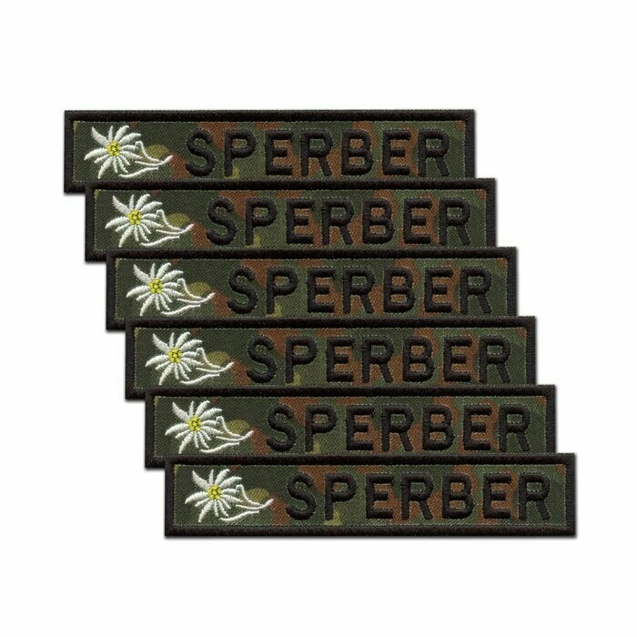 6er Satz BW Namensstreifen Gebirgsjäger, Fleckt.