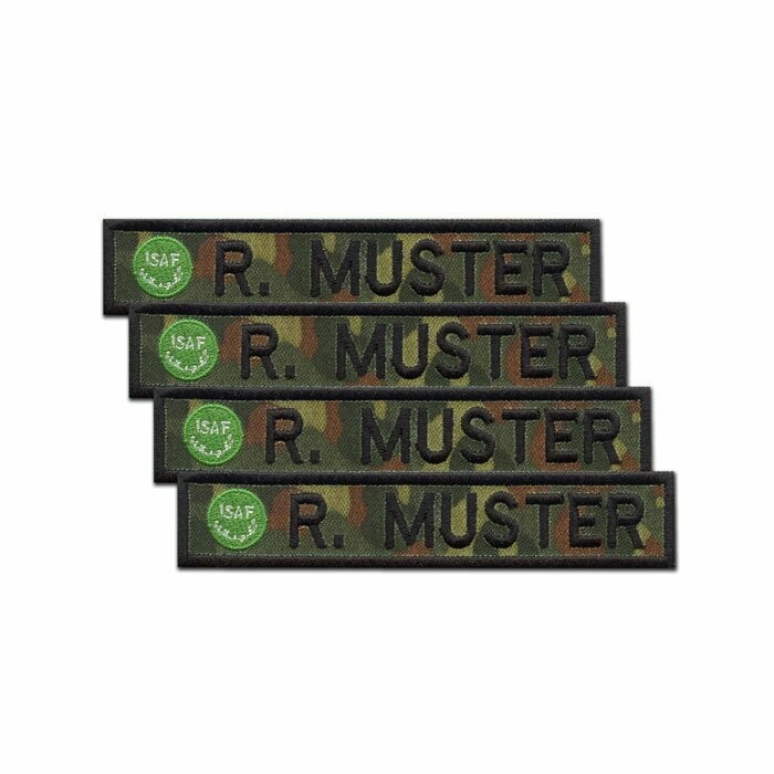 4er Satz BW Namensstreifen ISAF, Flecktarn