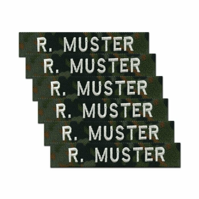6er Satz BW Namensstreifen, Flecktarn
