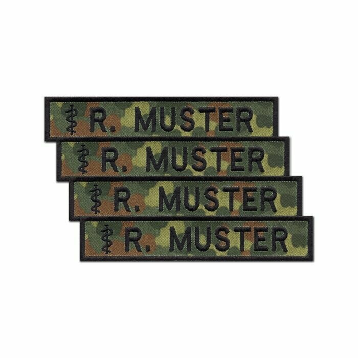 4er Satz BW Namensstreifen Äskulap, Flecktarn