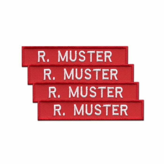 4er Satz Namensstreifen, Rot