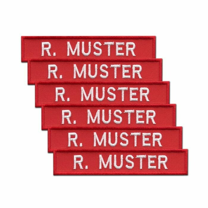 6er Satz Namensstreifen, Rot