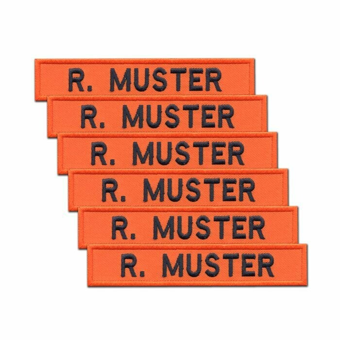 6er Satz Namensstreifen, Orange