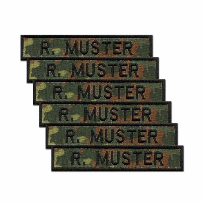 6er Satz Namensstreifen, Flecktarn