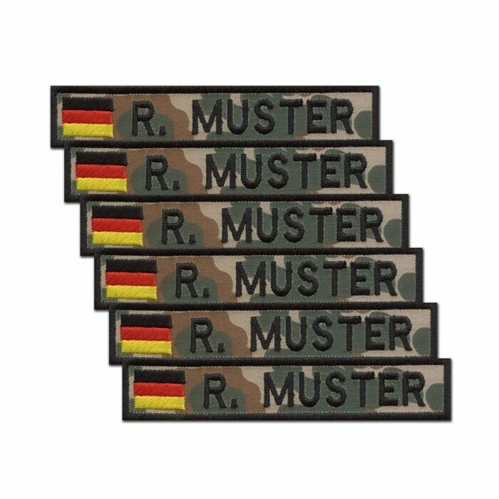 6er Satz Namensstreifen, BRD-Flagge, Wüstentarn