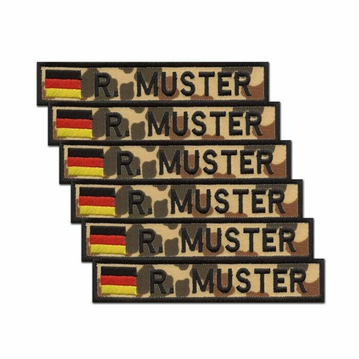 6er Satz Namensstreifen, BRD-Flagge, Wüstentarn