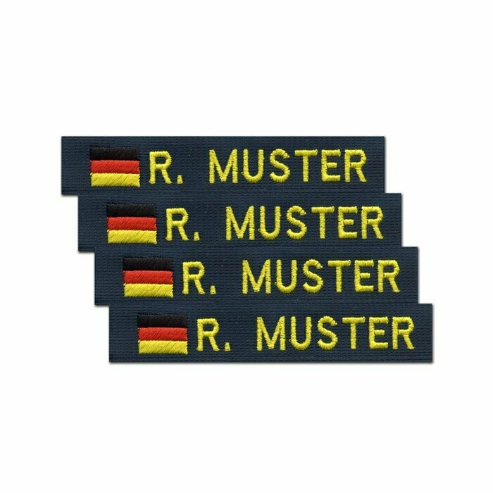 4er Satz BW Namensstreifen, BRD-Flagge Navy