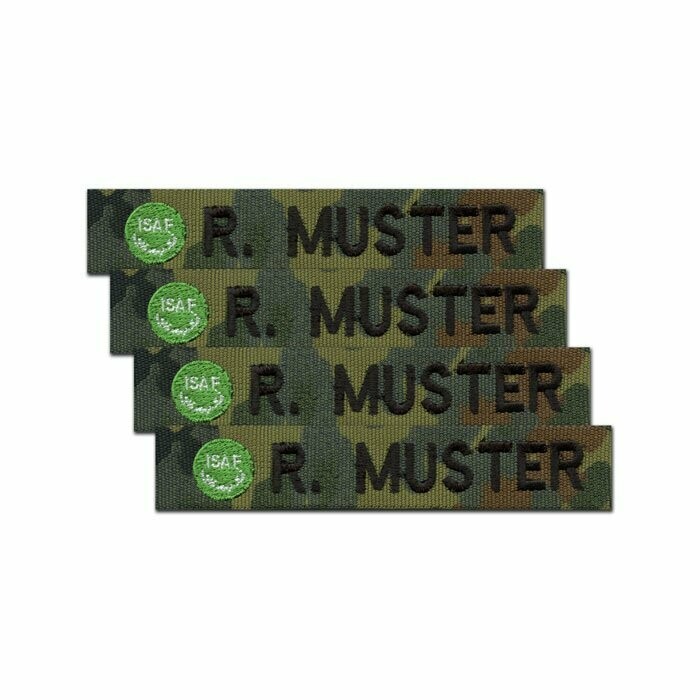 4er Satz BW Namensstreifen, ISAF Flecktarn