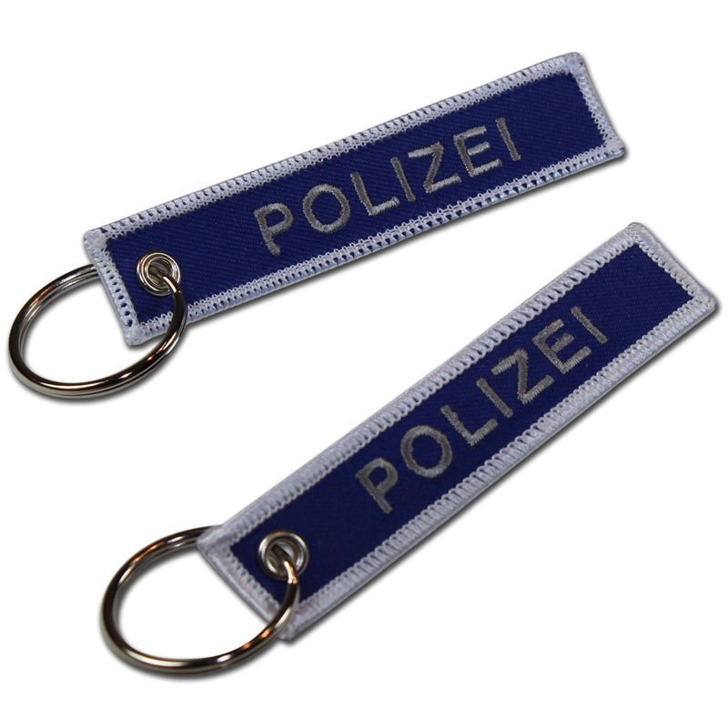 Polizei Schlüsselanhänger, hochwertig bestickt
