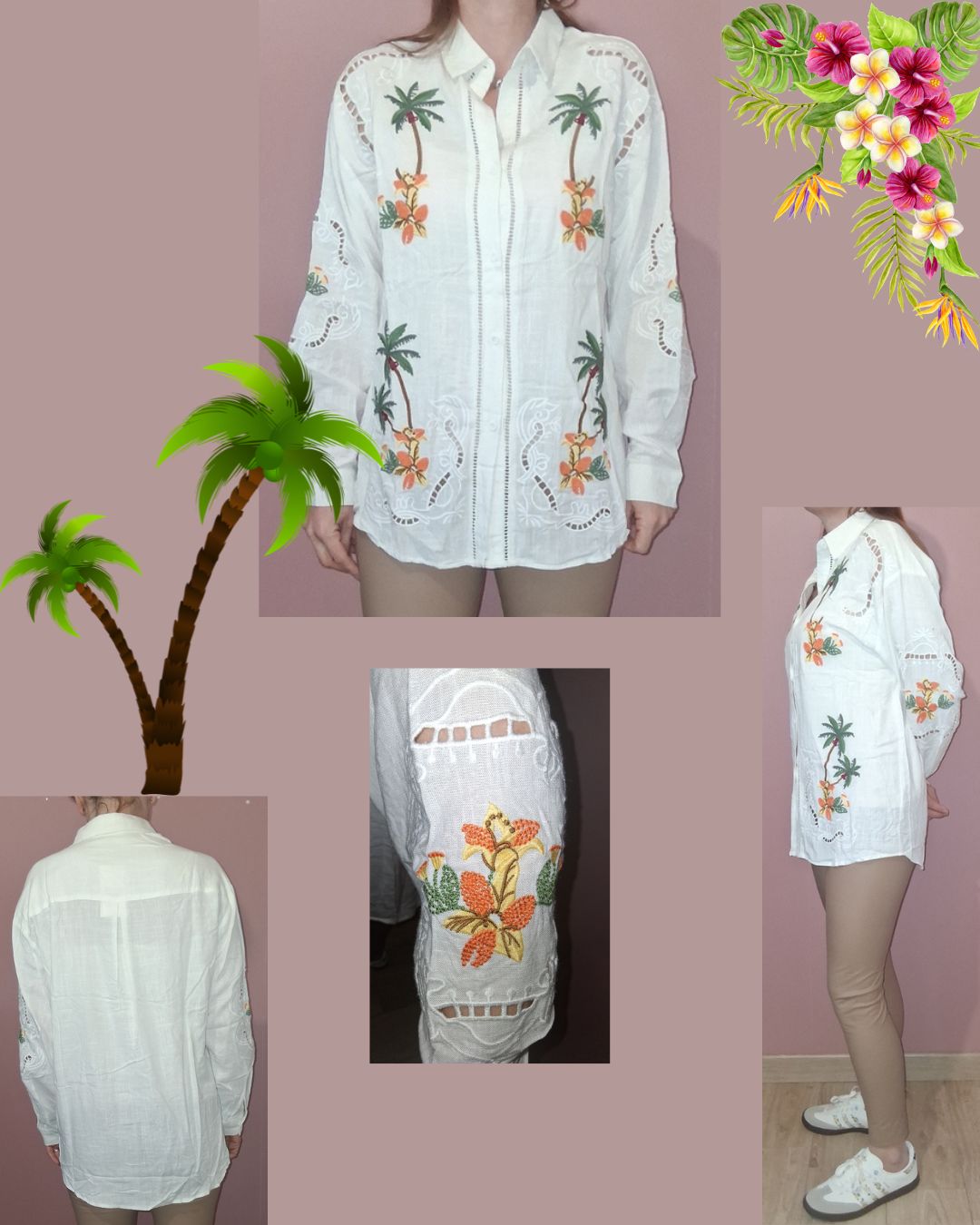 Chemise broderie Palmier