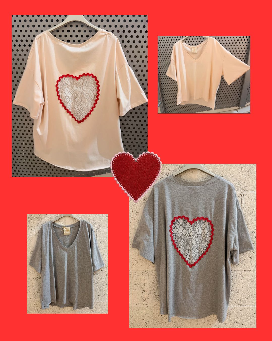 Tee-Shirt Cœur dentelle