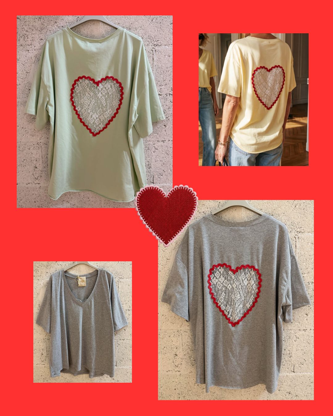 Tee-Shirt coeur dentelle