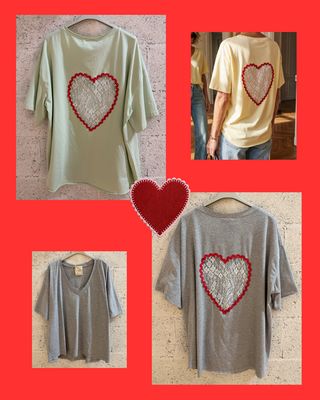 Tee-Shirt coeur dentelle