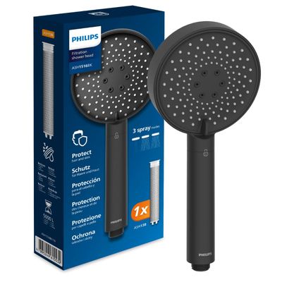 Philips Water ASH1516 Filtration Showerhead, Protection for Hair &amp; Skin, Effectively removes Chlori…