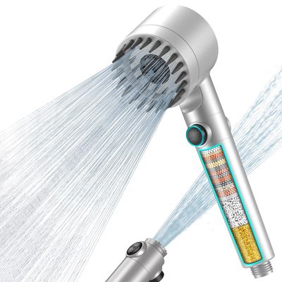 FEELSO Hard Water Filter Shower Head with 15 Stage Filter, 3+1 Spray Jet Modes High Pressure Shower…