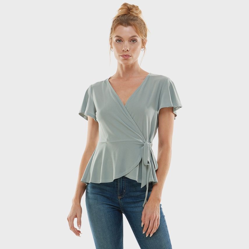 Soft Bloom Wrap Blouse