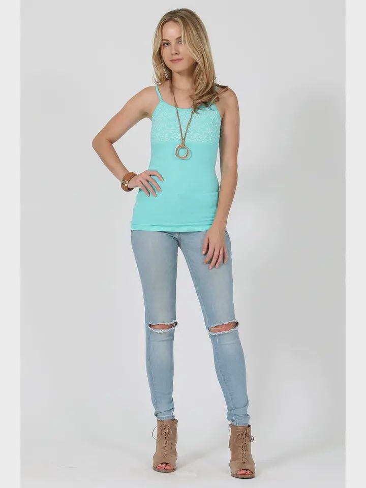Mint Lace Cami