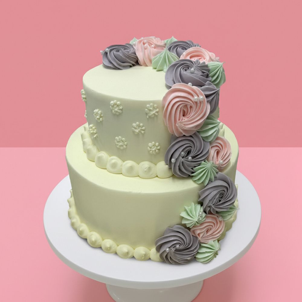 TTC01 2-Tier Floral Flow Cake