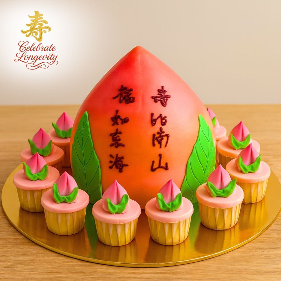 TLC10 Prosperity Longevity Peach Cake Set