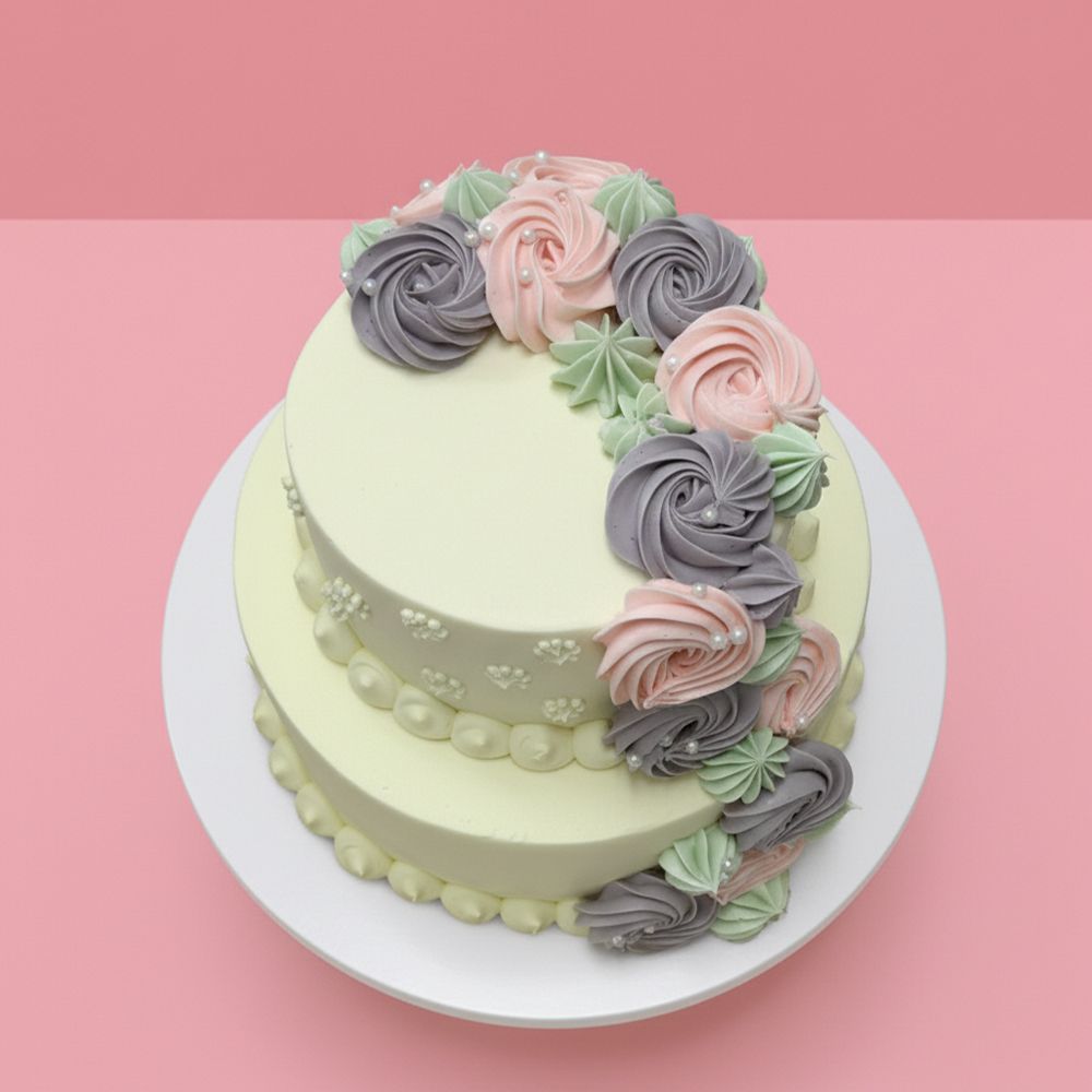 TTC01 2-Tier Floral Flow Cake