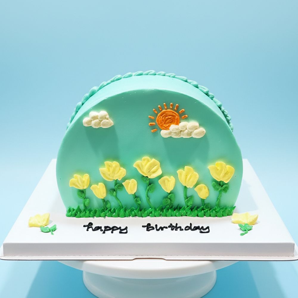 TDC10 Flowers Dome Cake