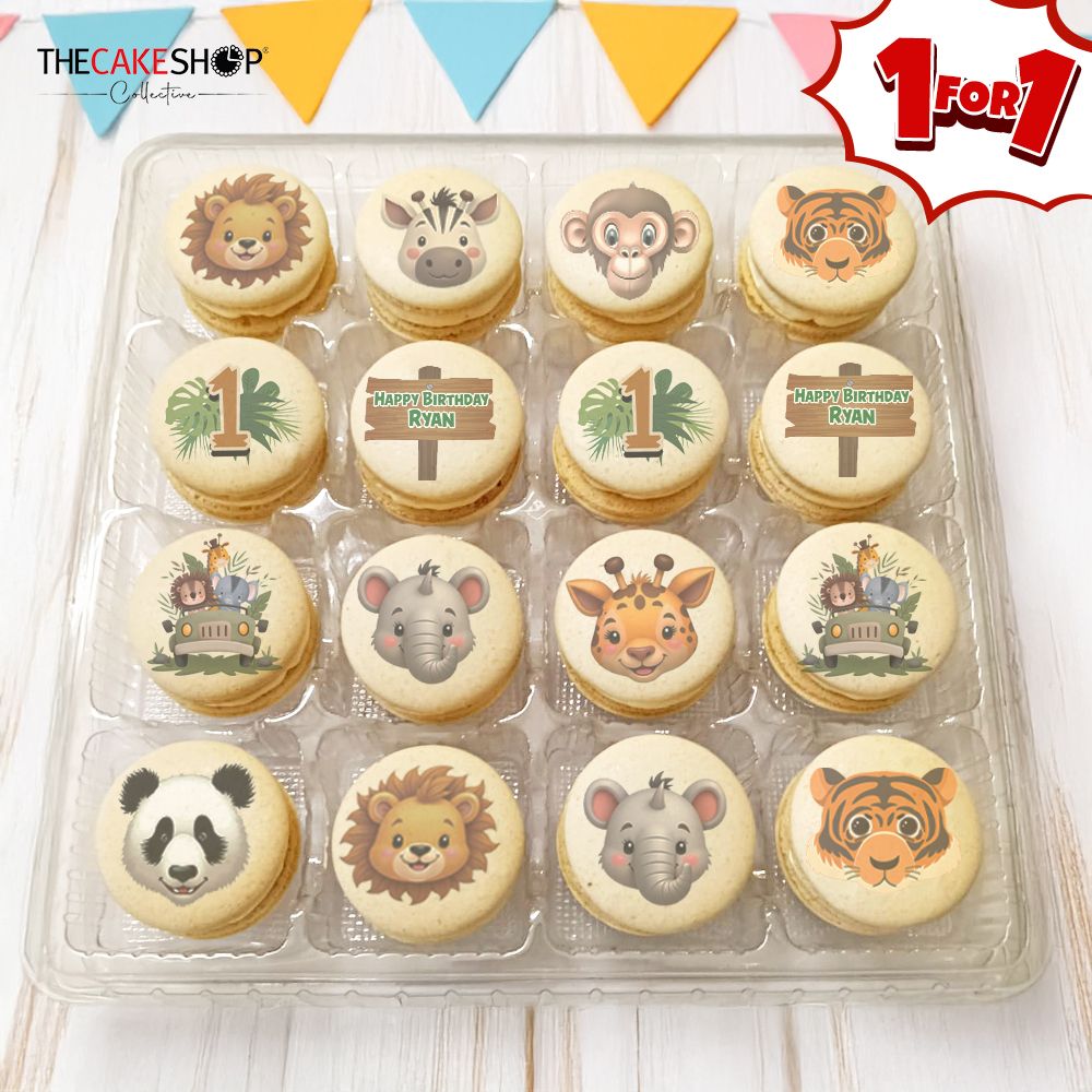MCP08 Safari Party 16 pcs | Printed Macaron (1 FOR 1 PROMO)