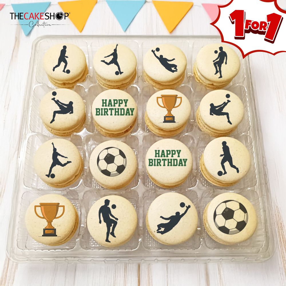 MCP06 Soccer Party 16 pcs | Printed Macaron (1 FOR 1 PROMO)