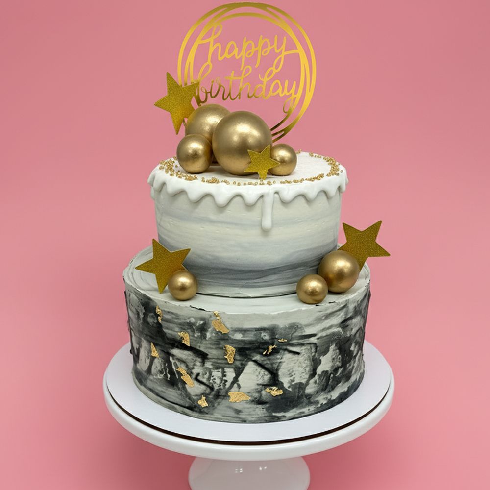 TTC17 2-Tier Glitter Gold